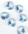 1 14mm Aqua Swarovski Heart